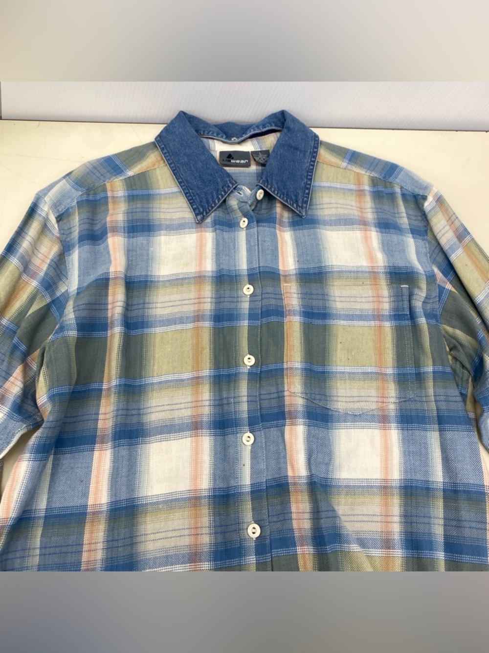 LIZWEAR FLANNEL WITH DENIM COLLAR